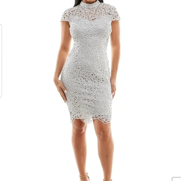 Dresses | Silver Midi Bodycon Dress | Poshmark